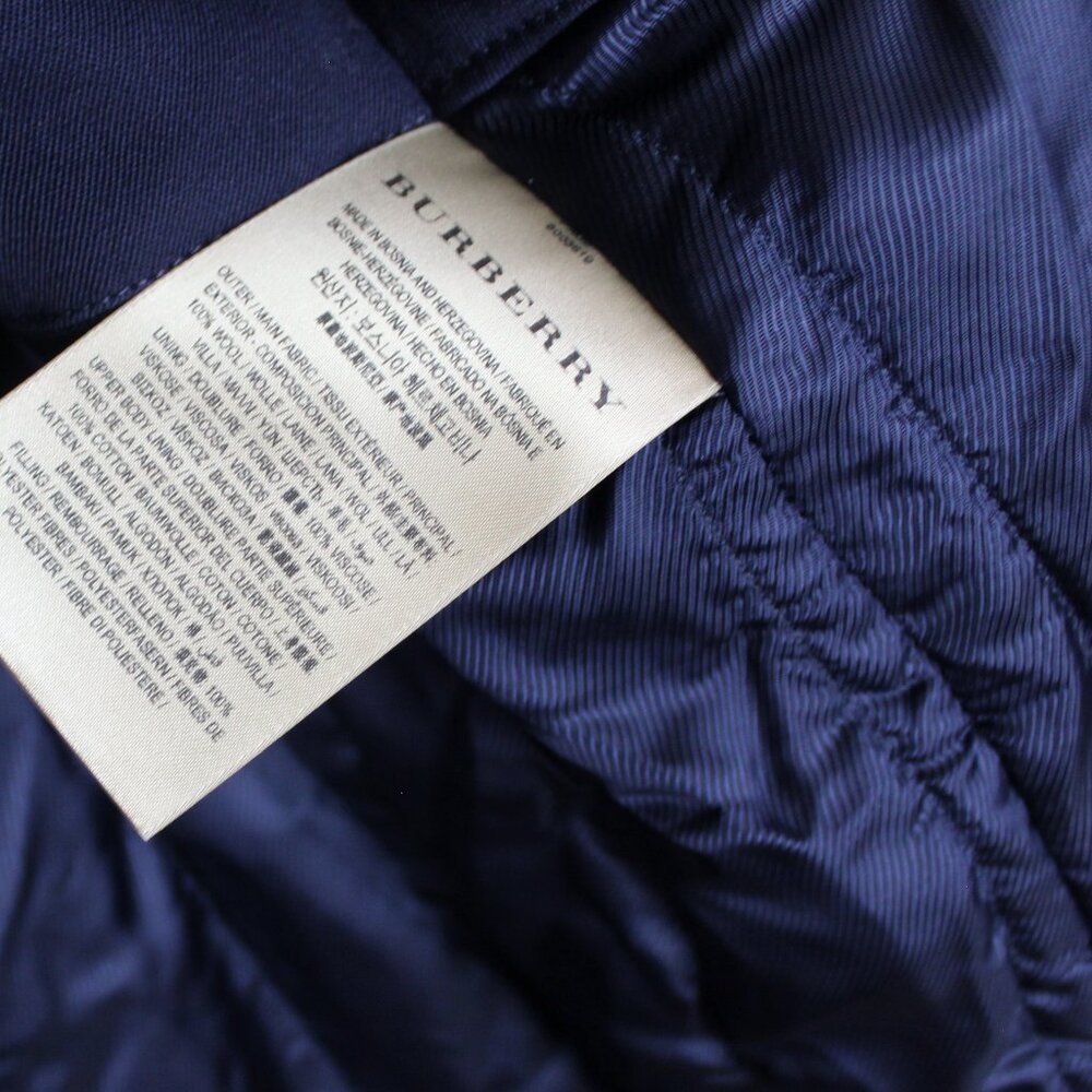 NWT Burberry Gemini Wool Trench Coat, US 12, Dark Blue Luxe Belted Iconic Style - Picture 16 of 16